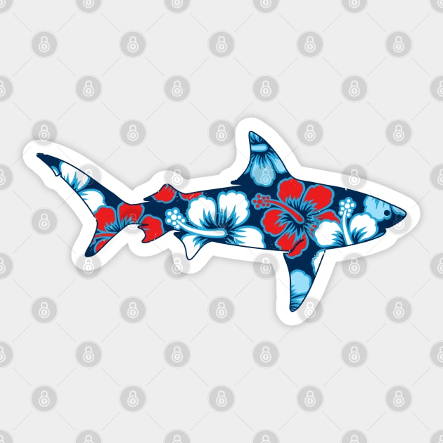 Hawaiian Shark Sticker by analogdreamz